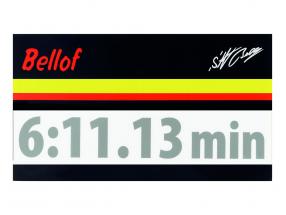 Stefan Bellof etiqueta engomada regazo registro 6:11.13 min plata 120 x 25 mm