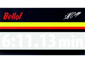 Stefan Bellof autocollant record du tour 6:11.13 min blanc 120 x 25 mm