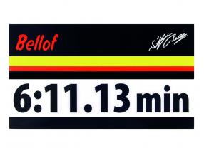 Stefan Bellof 贴纸 唱片圈 6:11.13 min 黑 120 x 25 mm