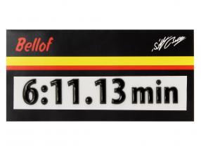 Stefan Bellof 3D ステッカー レコードラップ 6:11.13 min 黒 120 x 25 mm