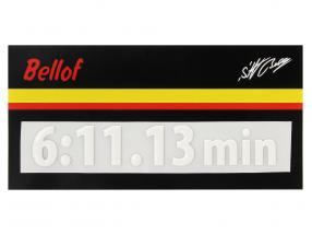 Stefan Bellof 3D ステッカー レコードラップ 6:11.13 min 白 120 x 25 mm