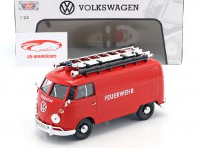 Volkswagen VW Type 2 T1 ônibus bombeiros vermelho 1:24 MotorMax
