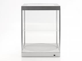 singolo vetrina e rotante tavolo per modelcars in scala 1:18 argento Triple9