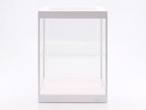 enkeltværelse udstillingsvindue og Rotary bord til modelcars i skala 1:18 hvid Triple9