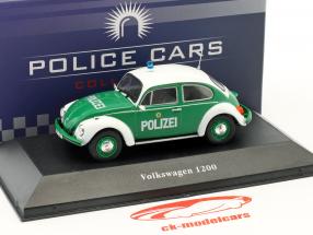 Volkswagen VW escarabajo 1200 policía Alemania año de construcción 1977 verde / blanco 1:43 Atlas
