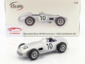 J.M. Fangio Mercedes-Benz W196 #10 2º britânico GP campeão do mundo fórmula 1 1955 1:18 iScale