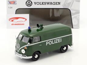 Volkswagen VW Type 2 T1 furgoneta policía verde 1:24 MotorMax