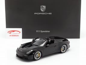 Porsche 911 (991 II) Speedster Bouwjaar 2019 met vitrine zwart 1:18 Spark