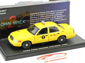 Ford Crown Victoria 出租车 建造年份 2008 电影 John Wick 2 (2017) 黄 1:43 Greenlight