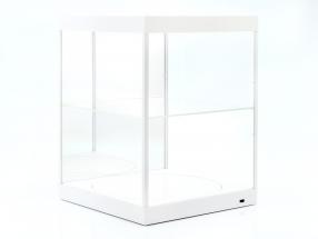 mostruário com iluminação LED, espelho e mesa giratória para escala 1:18 branco Triple9