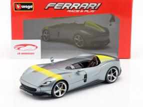Ferrari Monza SP1 Byggeår 2019 Grå metallisk / gul 1:18 Bburago
