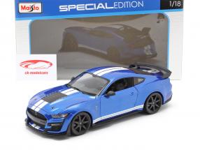 Ford Mustang Shelby GT500 bouwjaar 2020 blauw 1:18 Maisto