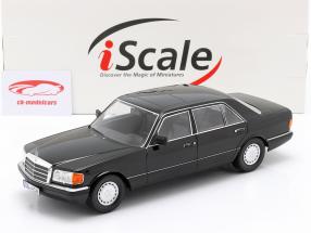 Mercedes-Benz 560 SEL S-klasse (W126) Bouwjaar 1985 zwart 1:18 iScale