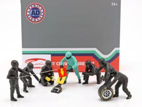 Fórmula 1 Cova equipe técnica personagens Set #1 equipe Preto 1:18 American Diorama