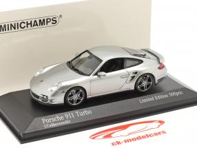 Porsche 911 (997) Turbo Byggeår 2006 GT sølv metallisk 1:43 Minichamps