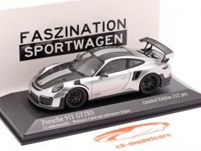 Porsche 911 (991 II) GT2 RS Weissach Package 2018 GT sølv 1:43 Minichamps
