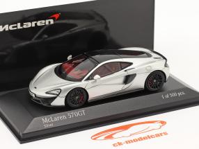 McLaren 570GT Année de construction 2017 argent métallique 1:43 Minichamps