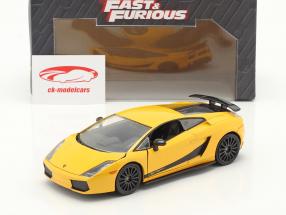 Lamborghini Gallardo Superleggera Fast & Furious 6 (2013) geel 1:24 Jada Speelgoed