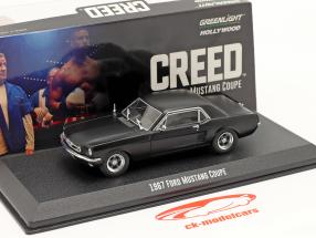 Ford Mustang Coupe 1967 Film Creed (2015) måtte sort 1:43 Greenlight