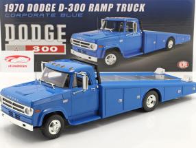 Dodge D-300 Ramp Truck 1970 corporate azul 1:18 GMP