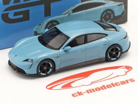 Porsche Taycan Turbo S LHD Baujahr 2020 frostblau metallic1:64 TrueScale