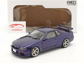 Nissan GT-R (R34) Año de construcción 1999 Violeta 1:18 Solido