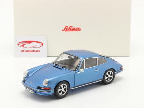 Porsche 911 S Coupe Année de construction 1973 bleu métallique 1:18 Schuco