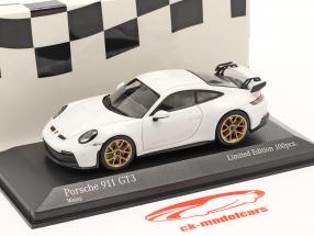 Porsche 911 (992) GT3 Année de construction 2020 blanc / doré jantes 1:43 Minichamps