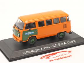 Volkswagen VW Kombi SEGBA Byggeår 1983 orange / grøn 1:43 Hachette