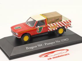 Peugeot 504 Pick-Up Pumper Nic Baujahr 1982 rot / weiß 1:43 Hachette