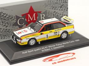 Audi quattro A2 #1 ganador Rallye Monte Carlo 1984 Röhrl, Geistdörfer 1:43 CMR