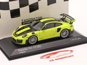 Porsche 911 (991 II) GT2 RS Weissach Package 2018 vert acide / argent jantes 1:43 Minichamps