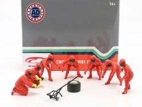 формула 1 Pit Crew символы набор #2 команда красный 1:18 American Diorama
