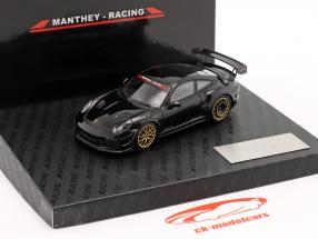 Porsche 911 (991 II) GT3 RS MR Manthey Racing sort / gylden fælge 1:43 Minichamps