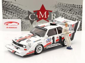 Set Walter Röhrl: Audi quattro S1 #1 ganador Pikes Peak 1987 con figura 1:18 CMR