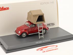Volkswagen VW Scarabée avec tente de toit rouge 1:43 Schuco