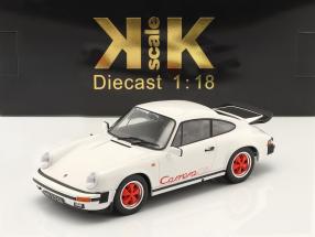 Porsche 911 Carrera 3.2 Clubsport Año de construcción 1989 blanco / rojo 1:18 KK-Scale