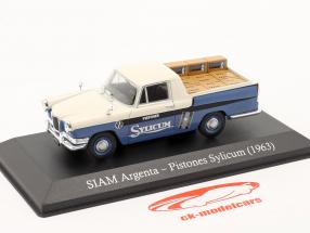 Siam Argenta Pick-Up Pistones Sylicum 1963 bleu / blanche 1:43 Hachette