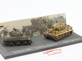 conjunto de tanque M4A4 Sherman Firefly & Pz.Kpfw.VI Tiger I / Normandía 1944 1:72 Hachette
