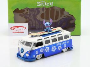 Volkswagen VW T1 autobus Film Lilo & Stitch (2002) bleu / Blanc 1:24 Jada Toys