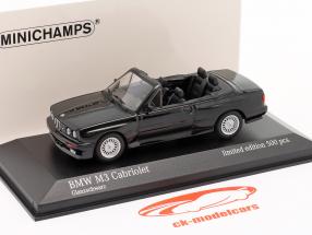 BMW M3 (E30) cabriolet Byggeår 1988 blank sort 1:43 Minichamps