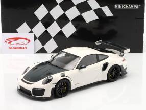 Porsche 911 (991 II) GT2 RS Weissach Paket 2018 weiß / schwarze Felgen 1:18 Minichamps
