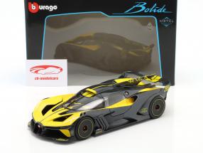 Bugatti Bolide W16.4 Baujahr 2020 gelb / carbon 1:18 Bburago