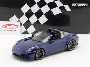 Porsche 911 (992) Targa 4 GTS Byggeår 2021 ensian blå metallisk 1:18 Minichamps