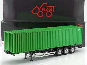 Set Sattelauflieger Europa mit 40 FT Container grün 1:18 NZG