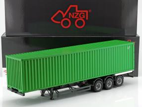 Set semi trailer International Med 40 FT Beholder grøn 1:18 NZG