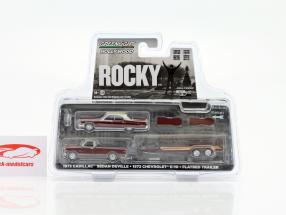 3-Car Set Rocky: Cadillac Sedan deVille & Chevrolet Con Remolques 1:64 Greenlight