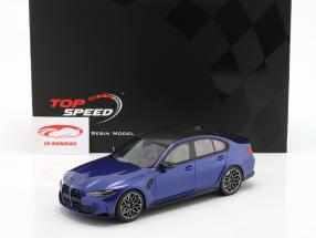 BMW M3 Competition (G80) Año de construcción 2021 portimao azul metálico 1:18 TrueScale