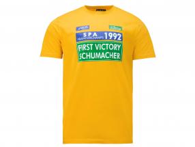 Michael Schumacher T-shirt first formula 1 victory 1992 yellow