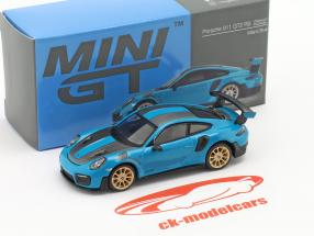 Porsche 911 GT2 RS Weissach paquete LHD Miami azul 1:64 TrueScale